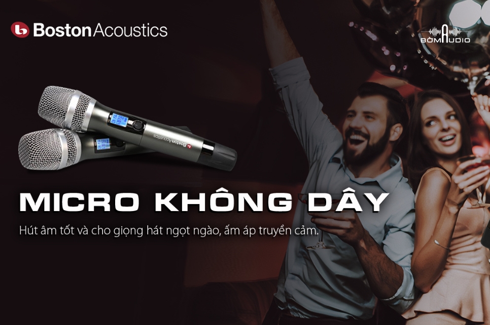 Đi kèm hai micro không dây cao cấp 