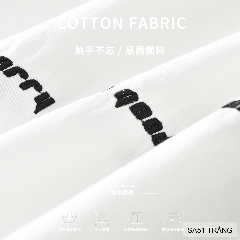 SA51 - Áo Sơ Mi Nam Phong Cách Nhật Bản Thêu Tiếng Anh Tay Dài Thời Trang Đa Năng_thumbnail_2