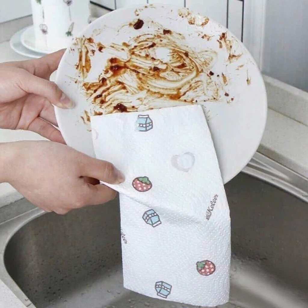Cuộn giấy lau nhà bếp đa năng 20cm - Tiết kiệm chi phí, thấm hút tốt, tái sử dụng nhiều lần_thumbnail_2