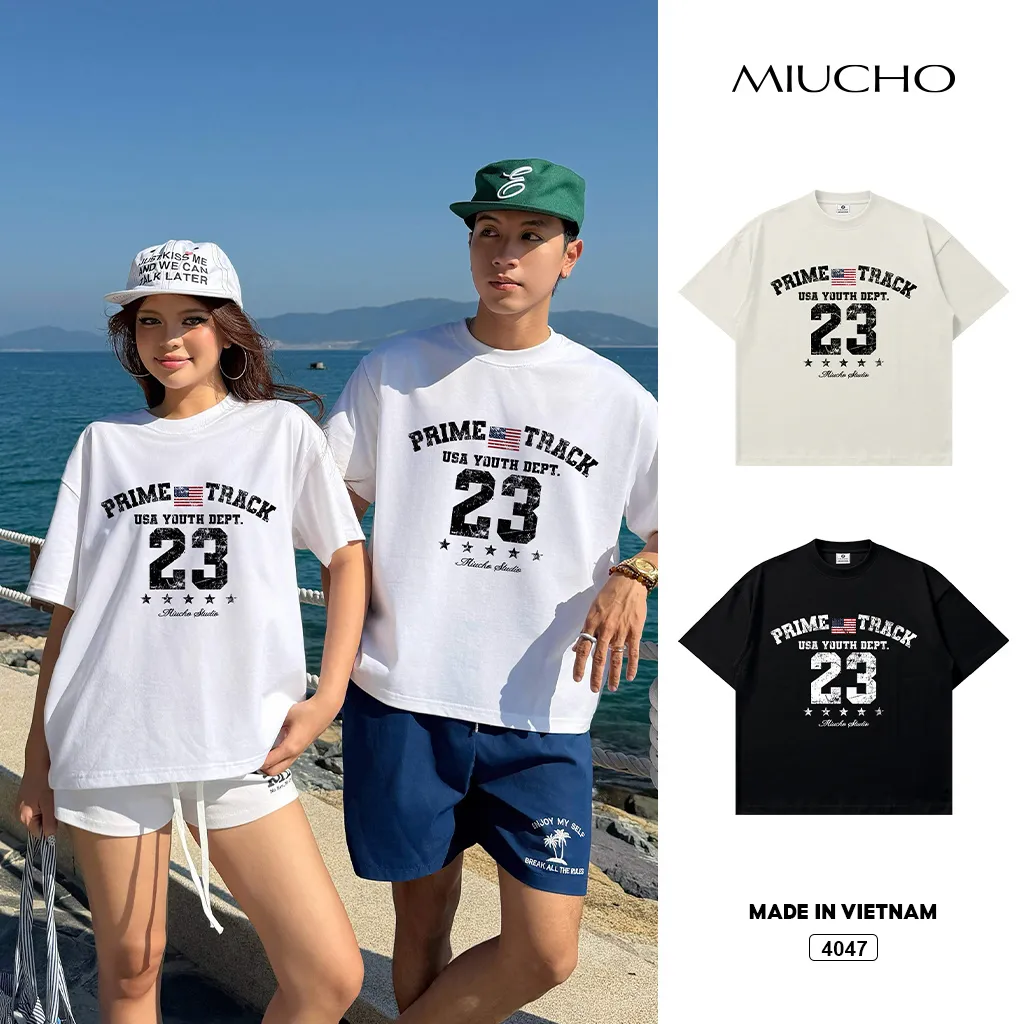 Áo thun unisex form boxy Old School vibe Miucho 4047