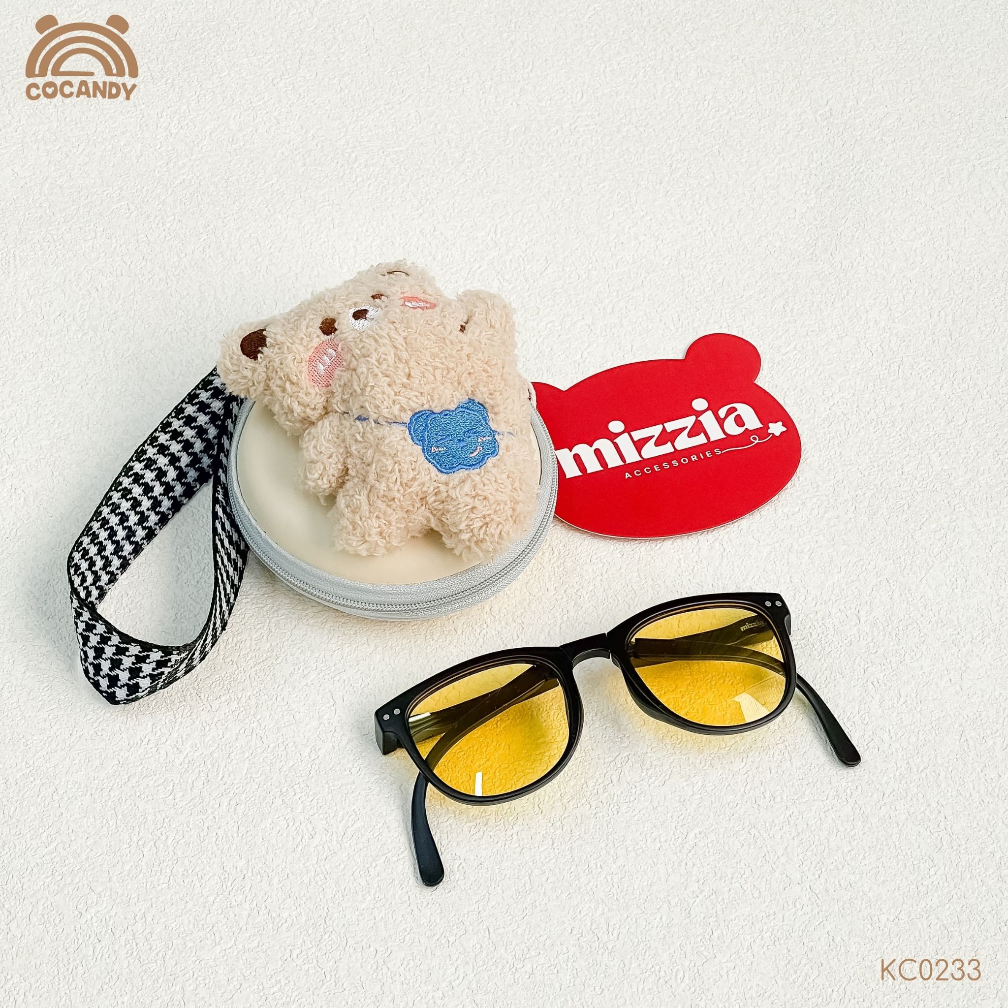 Kính nhập ĐEN gập mắt VÀNG MIZZIA