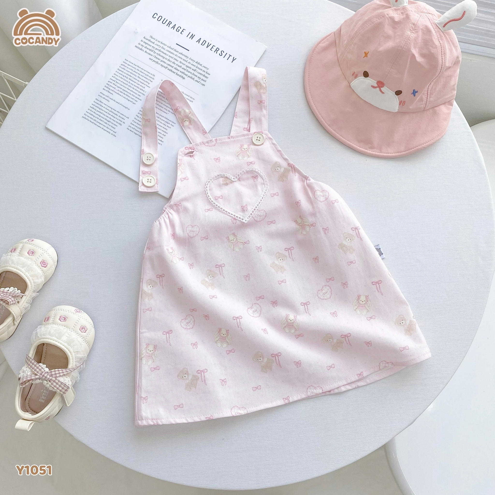 Yếm váy kaki HỒNG hình gấu nơ_thumbnail_3