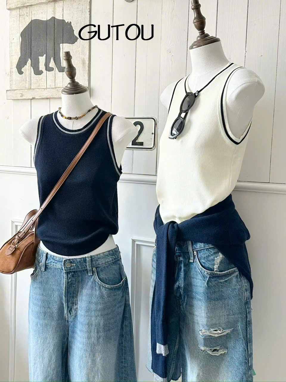 [ GUTOU ] Áo Len Tank Top Viền Line Minimal_thumbnail_10