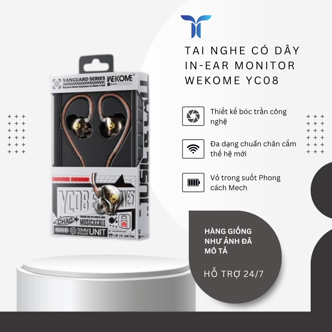 T-ECO SHOP | Tai Nghe WEKOME YC08 Có Dây Nghe Nhạc Kết Nối Qua Cổng Tương Thích_thumbnail_3