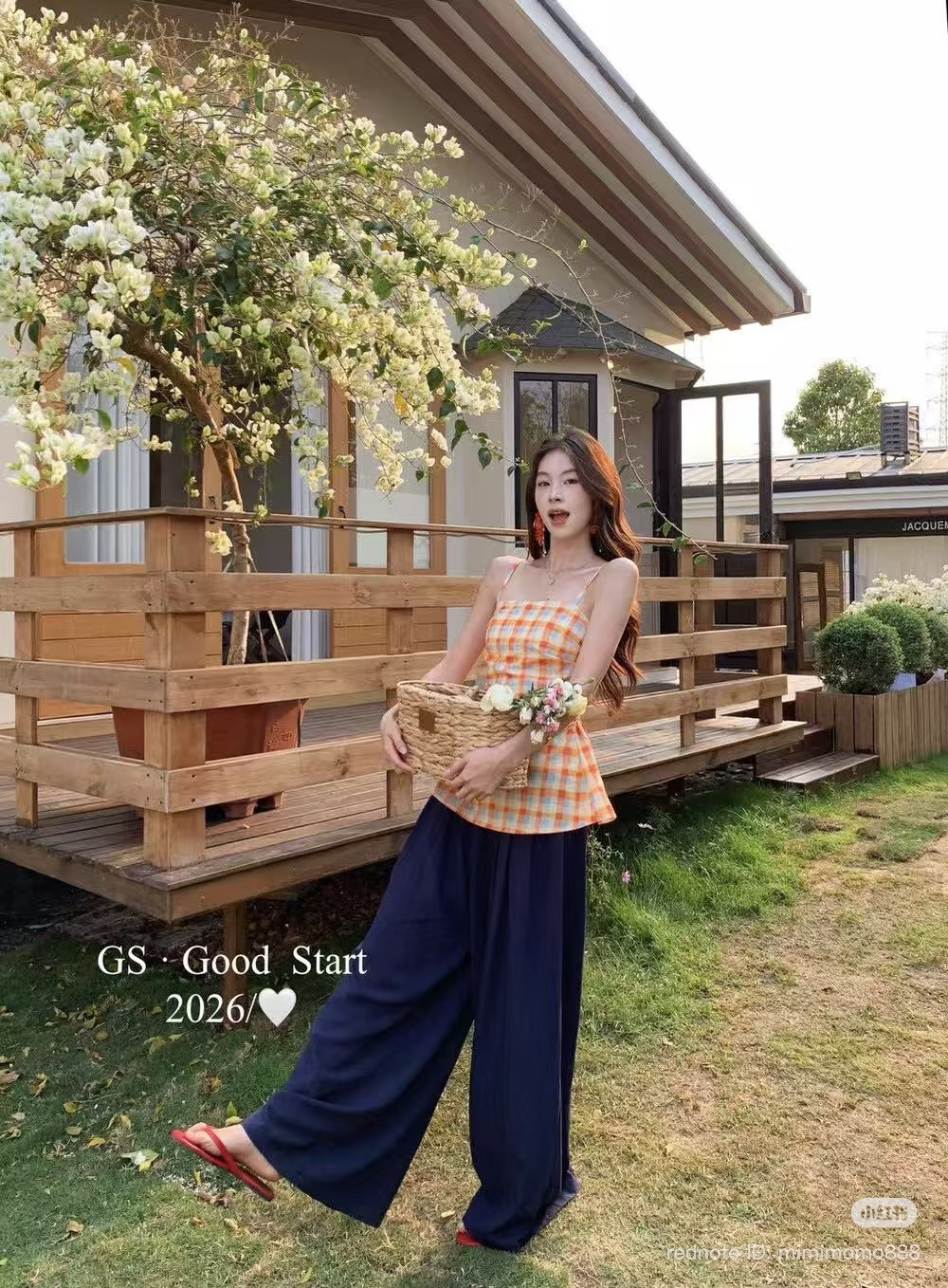 Lucas - Áo 2 dây ngực ngang vải caro xếp rúm 2 bên eo_thumbnail_1