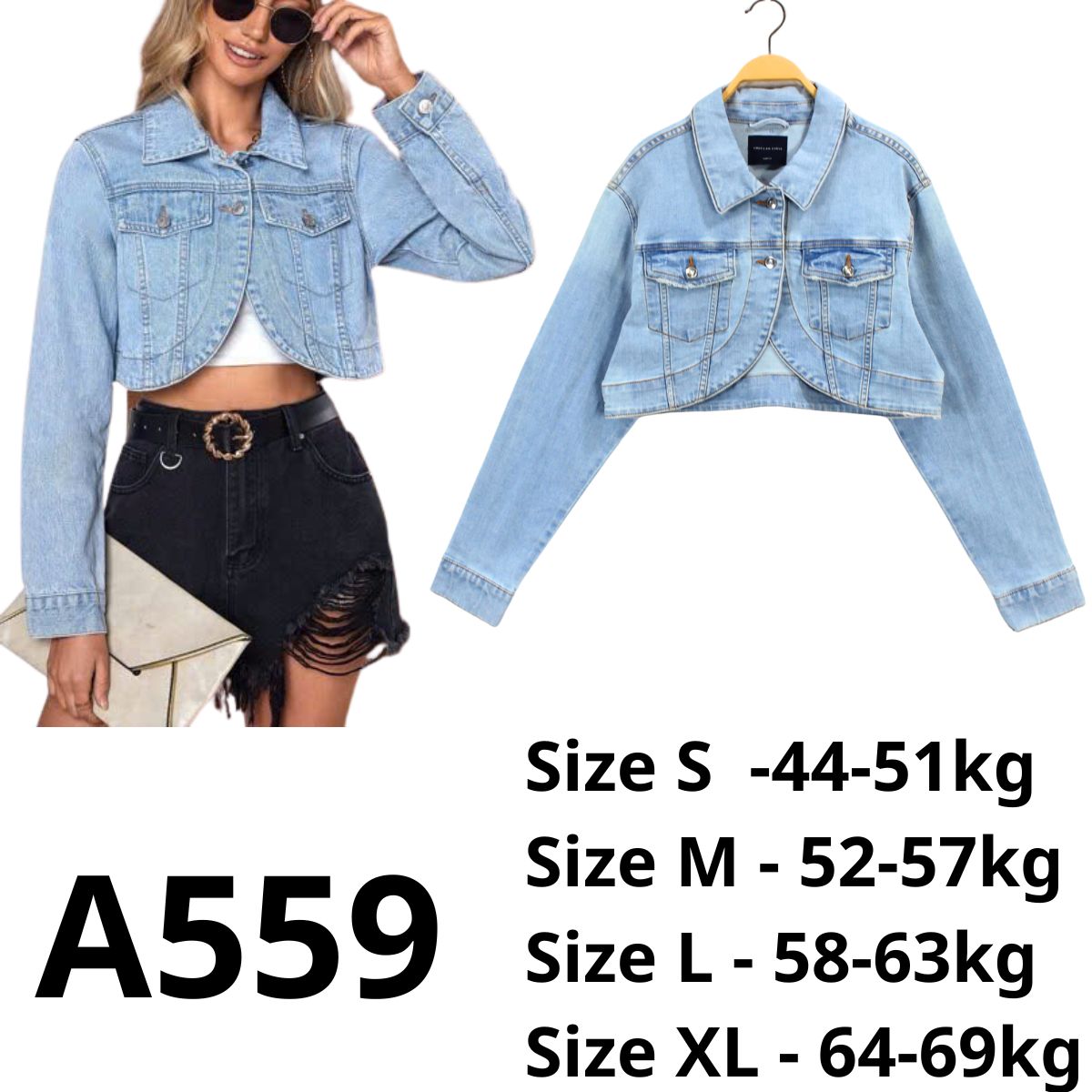 A559- Áo Jeans Crop TD