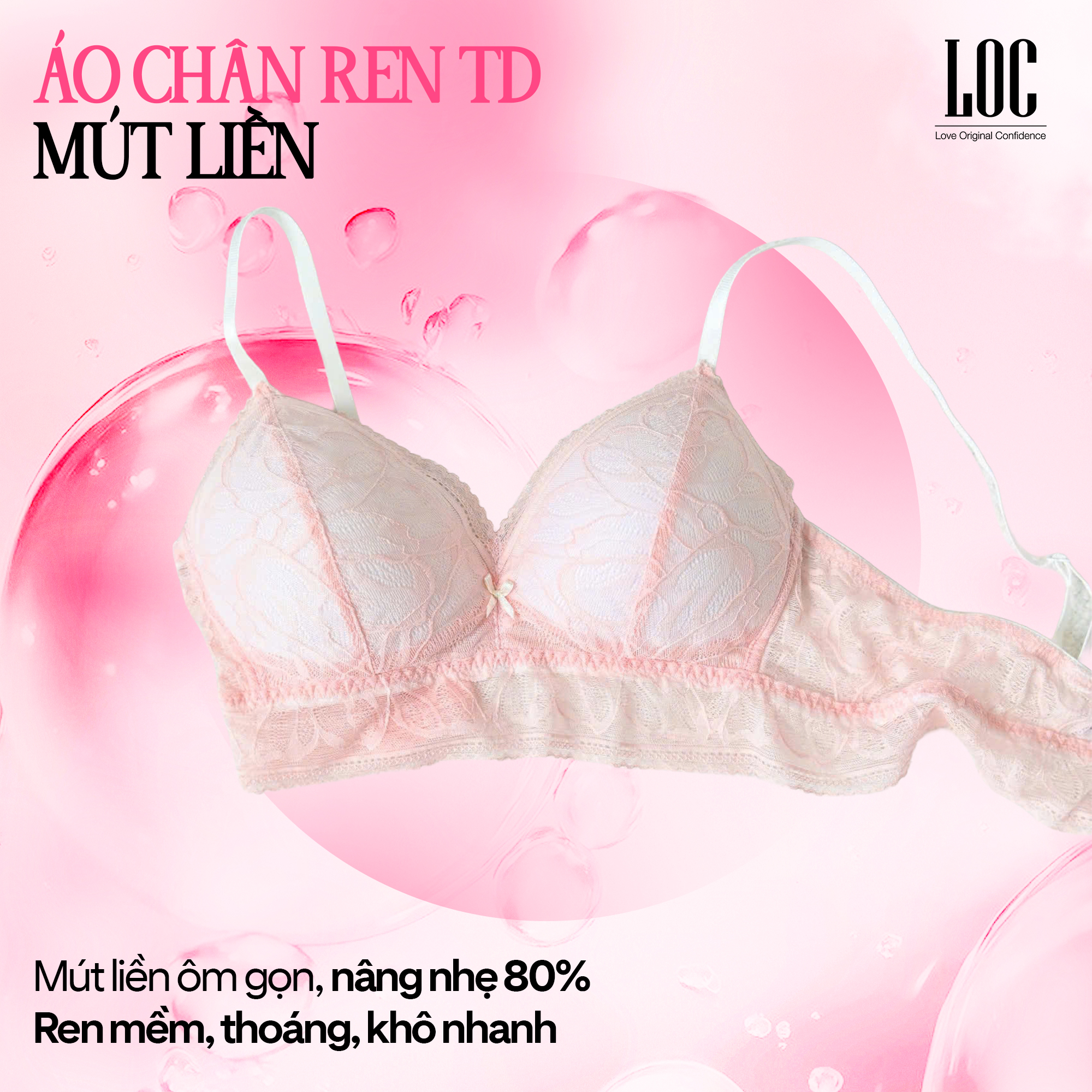 Áo Ngực LOC Chân Ren Mút Liền
