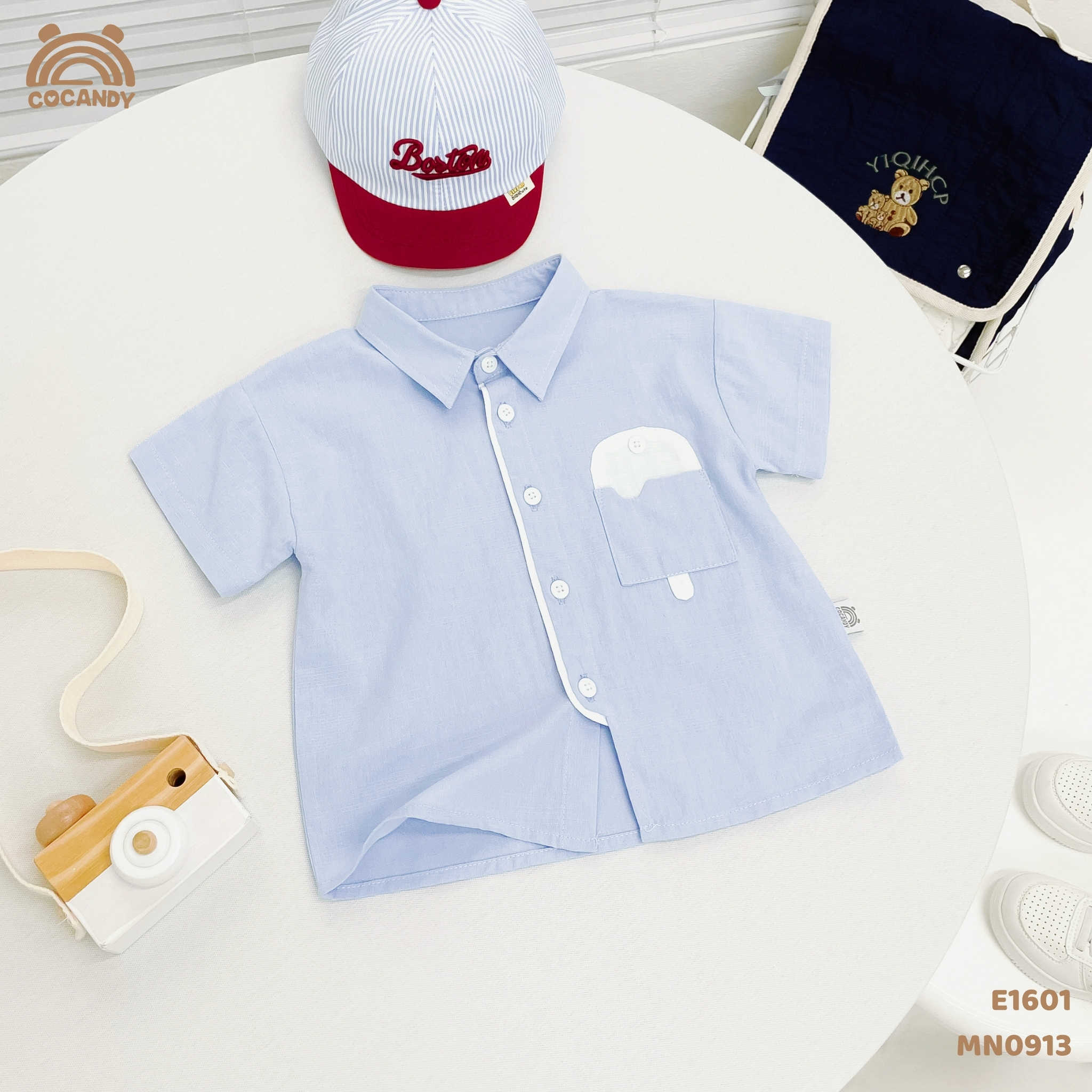 Áo cộc sơ mi XANH DƯƠNG hình cây kem_thumbnail_4