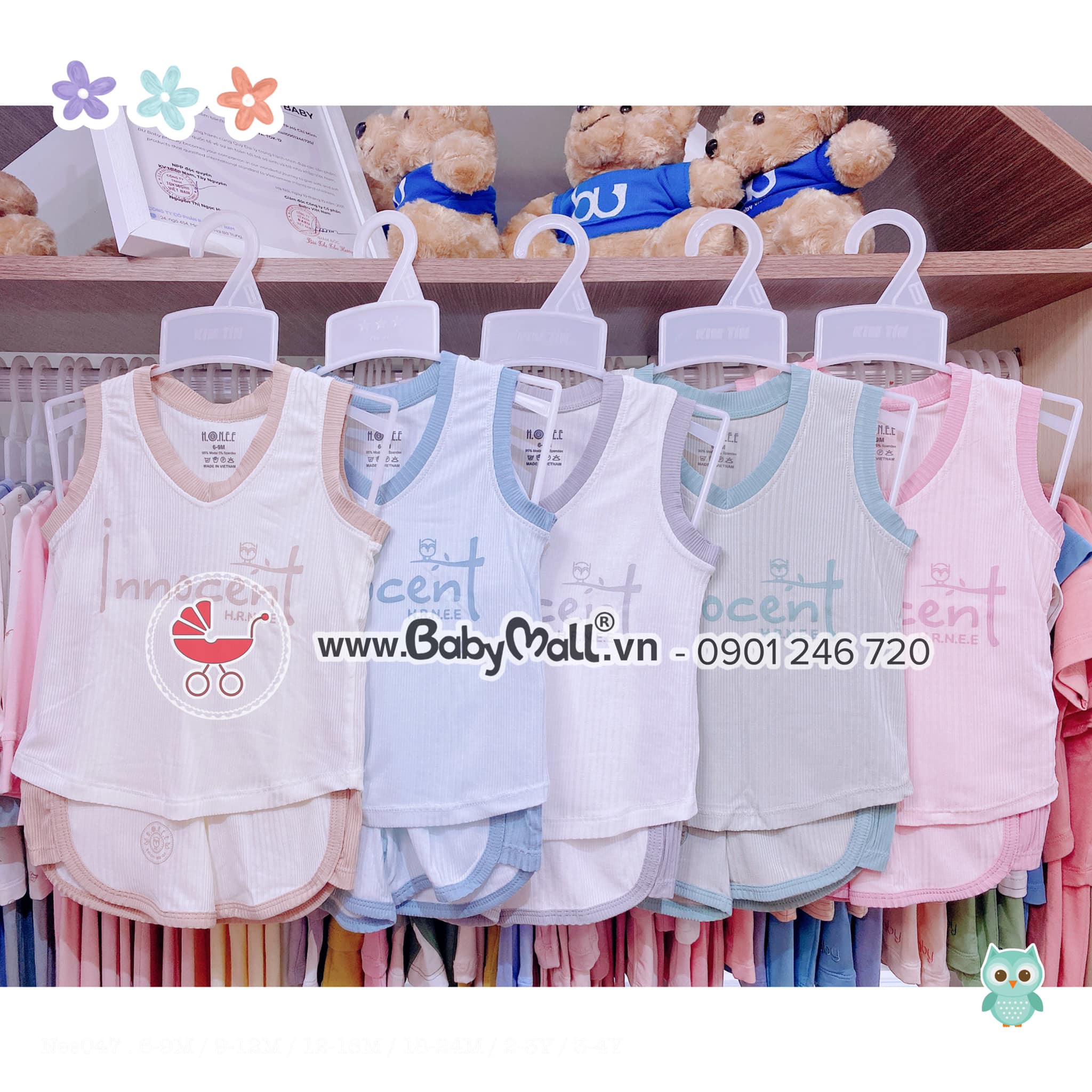 Bộ ba lỗ cổ tim Modal Organic HRNEE