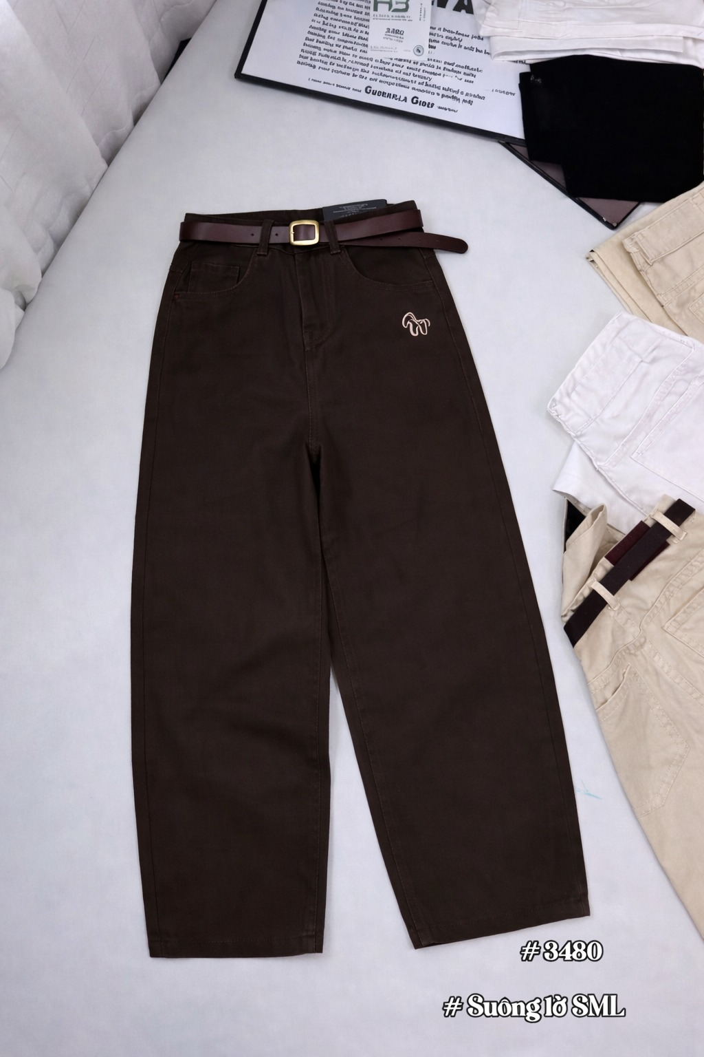 Quần Kaki Nữ Ống Suông thêu con voi NT.3248HB (C) (1451)
