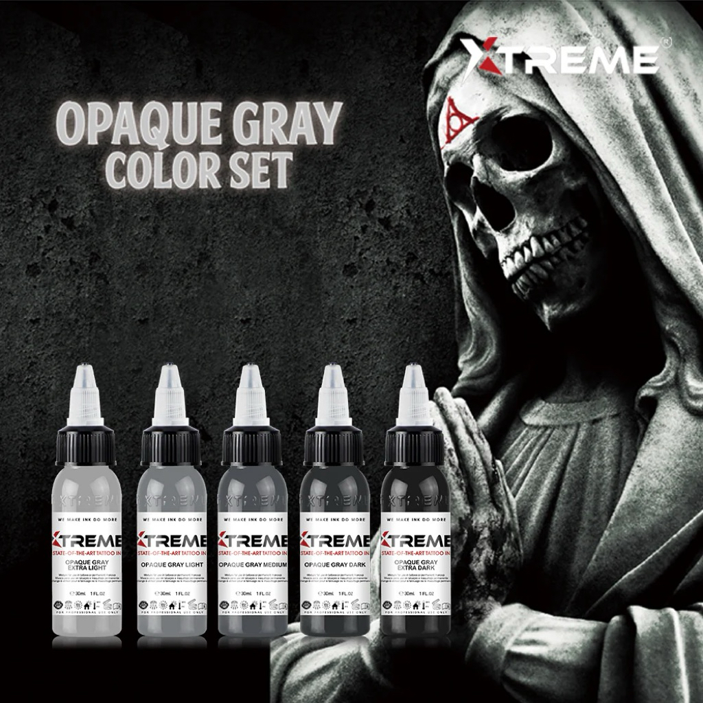 Opaque Gray Color Set - XTREME INK (1oz) - Made in USA - Hàng mới về (HSD: 2029)