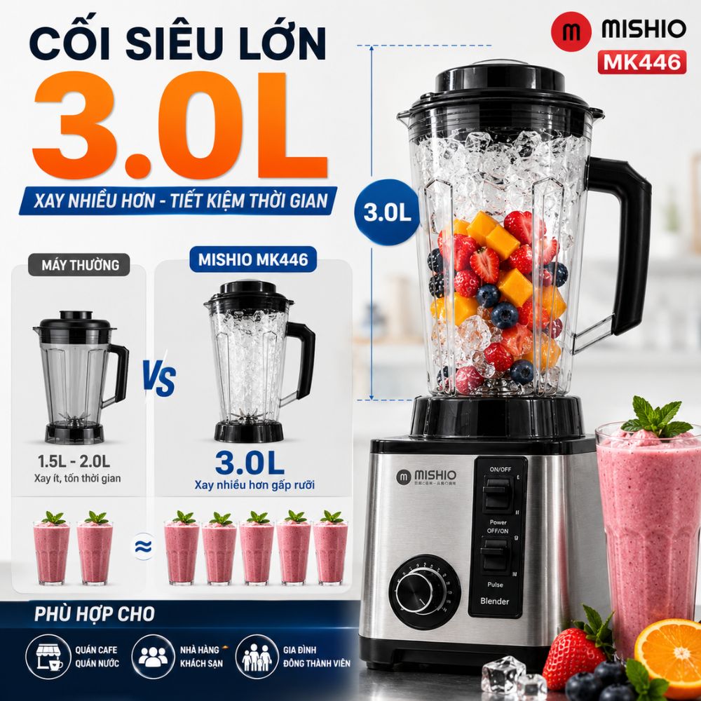 Máy Xay Sinh Tố Công Nghiệp Đa Năng Mishio MK446 (3.0L) - Công Suất 800W_thumbnail_17