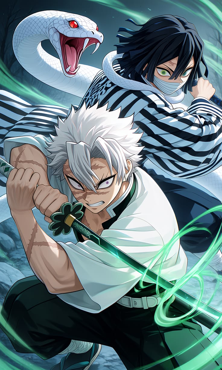 Sanemi & Obanai Serpent Wind Clash — ANM-DS-254