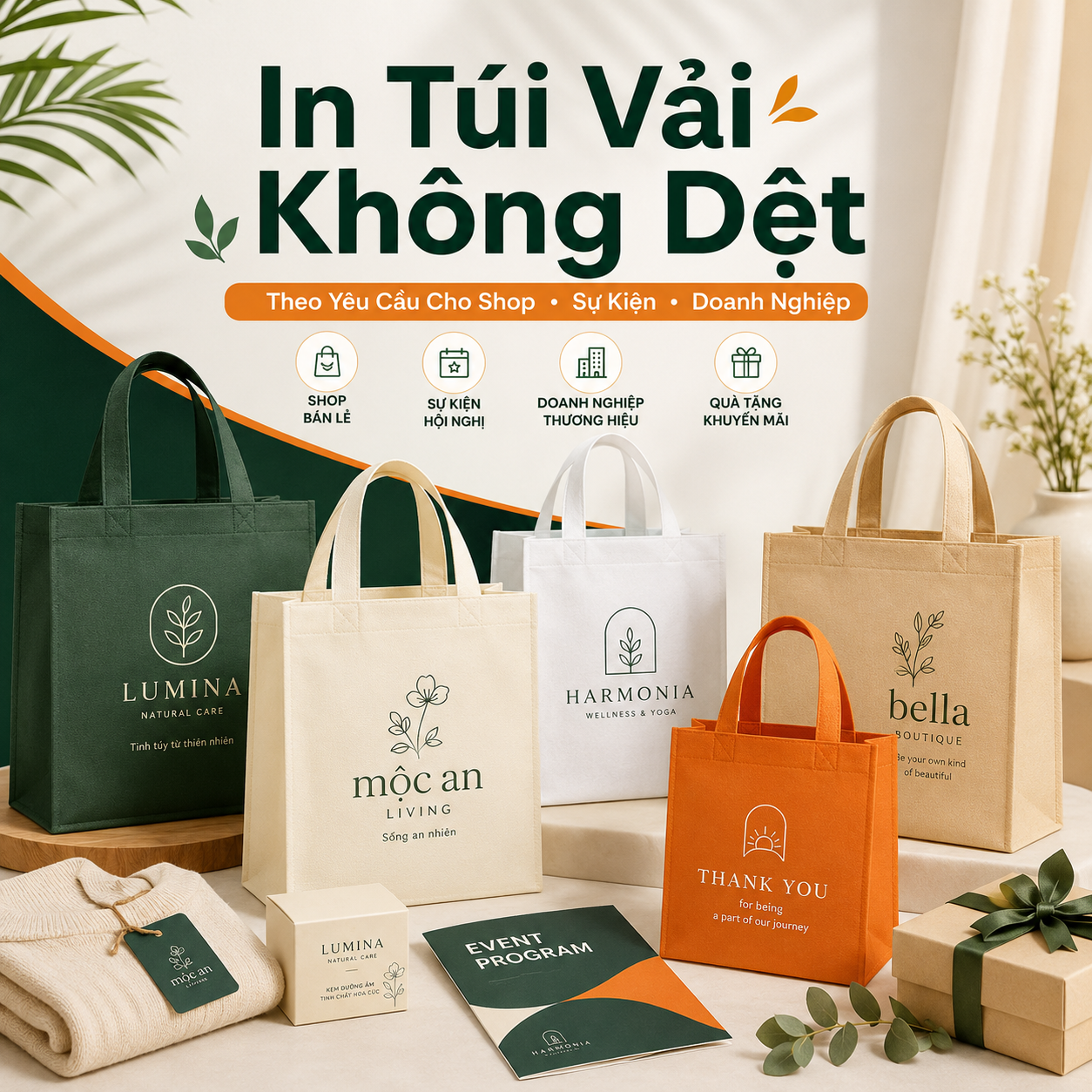 In Túi Vải Không Dệt Theo Yêu Cầu TP.HCM | Báo Giá