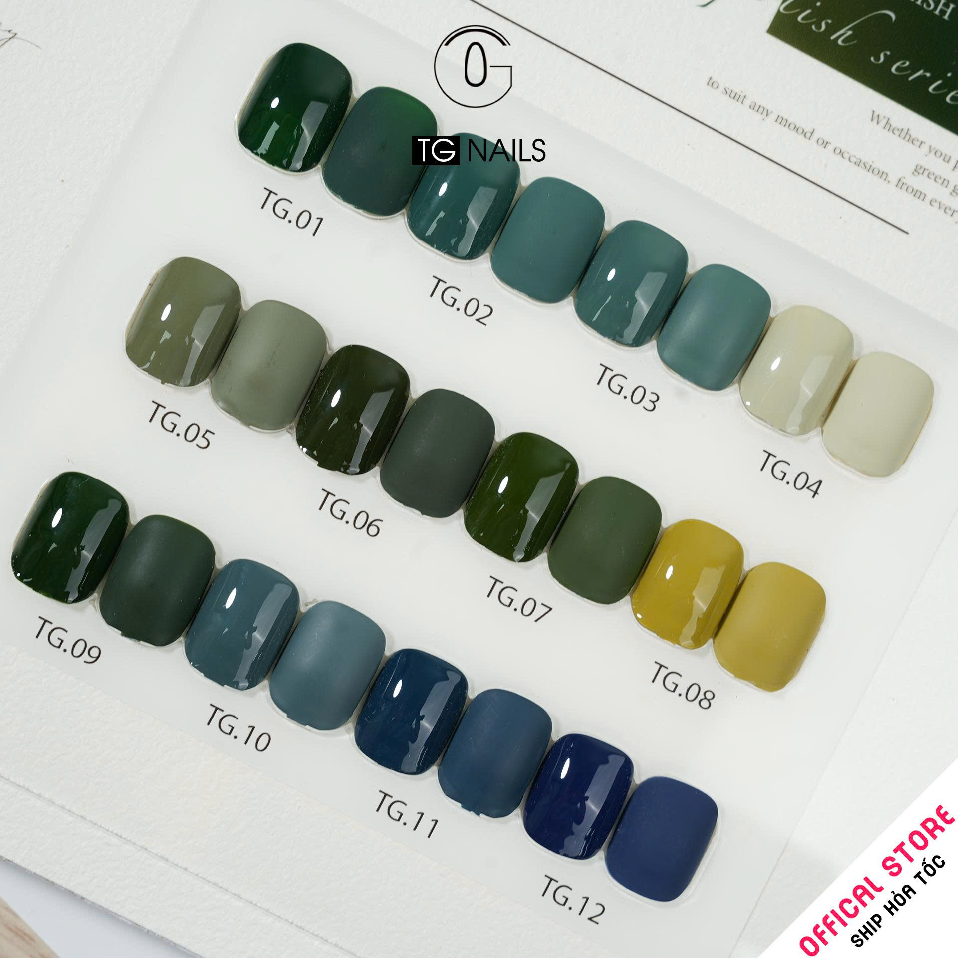 Combo 12 màu sơn gel Xanh kèm bảng màu_thumbnail_1