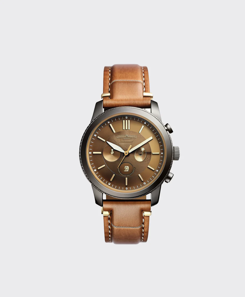 Bronze Dial Watch with Dual Subdials