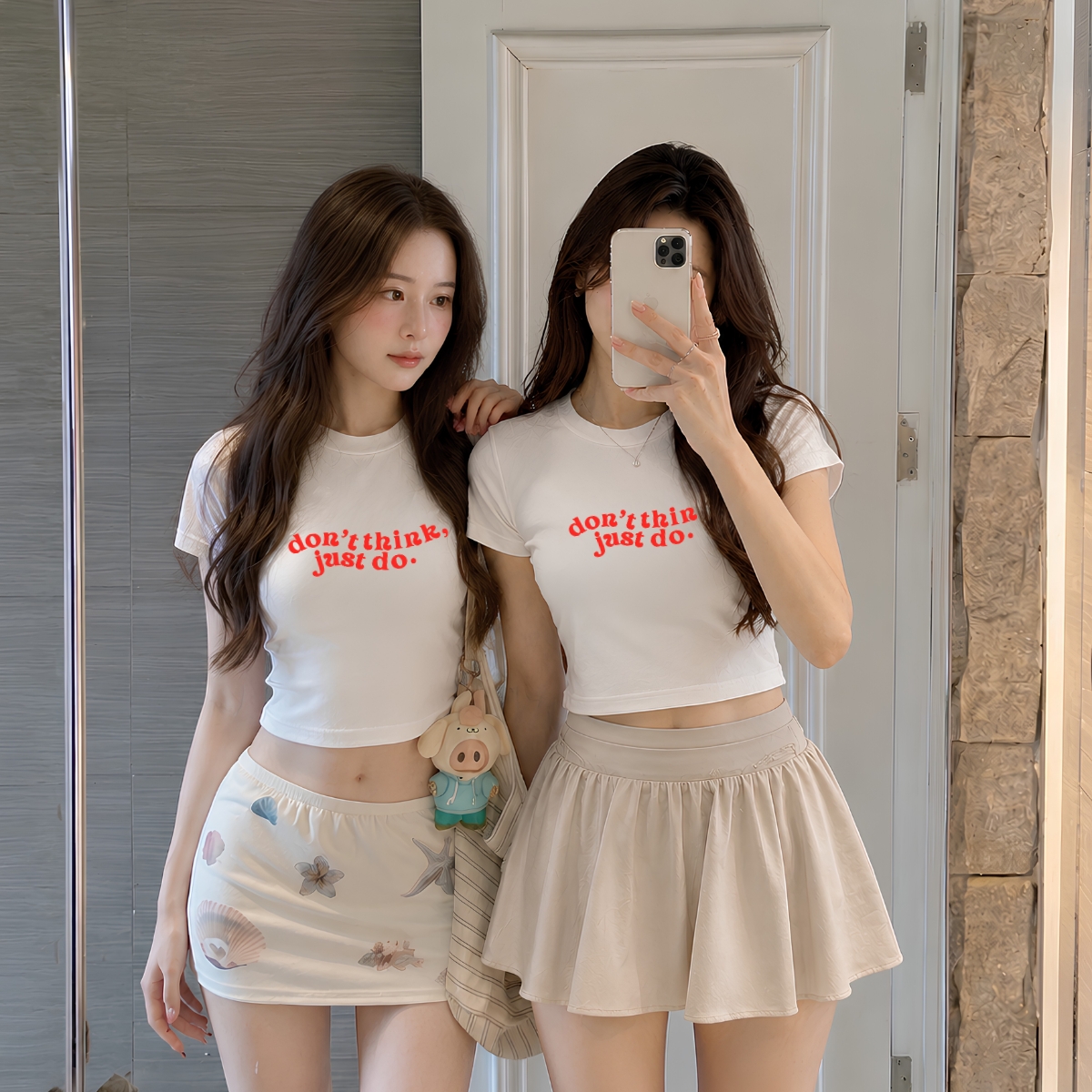 [Form Ôm] Áo croptop chữ 'don't think just do' -  Loza CR8607 CR8607