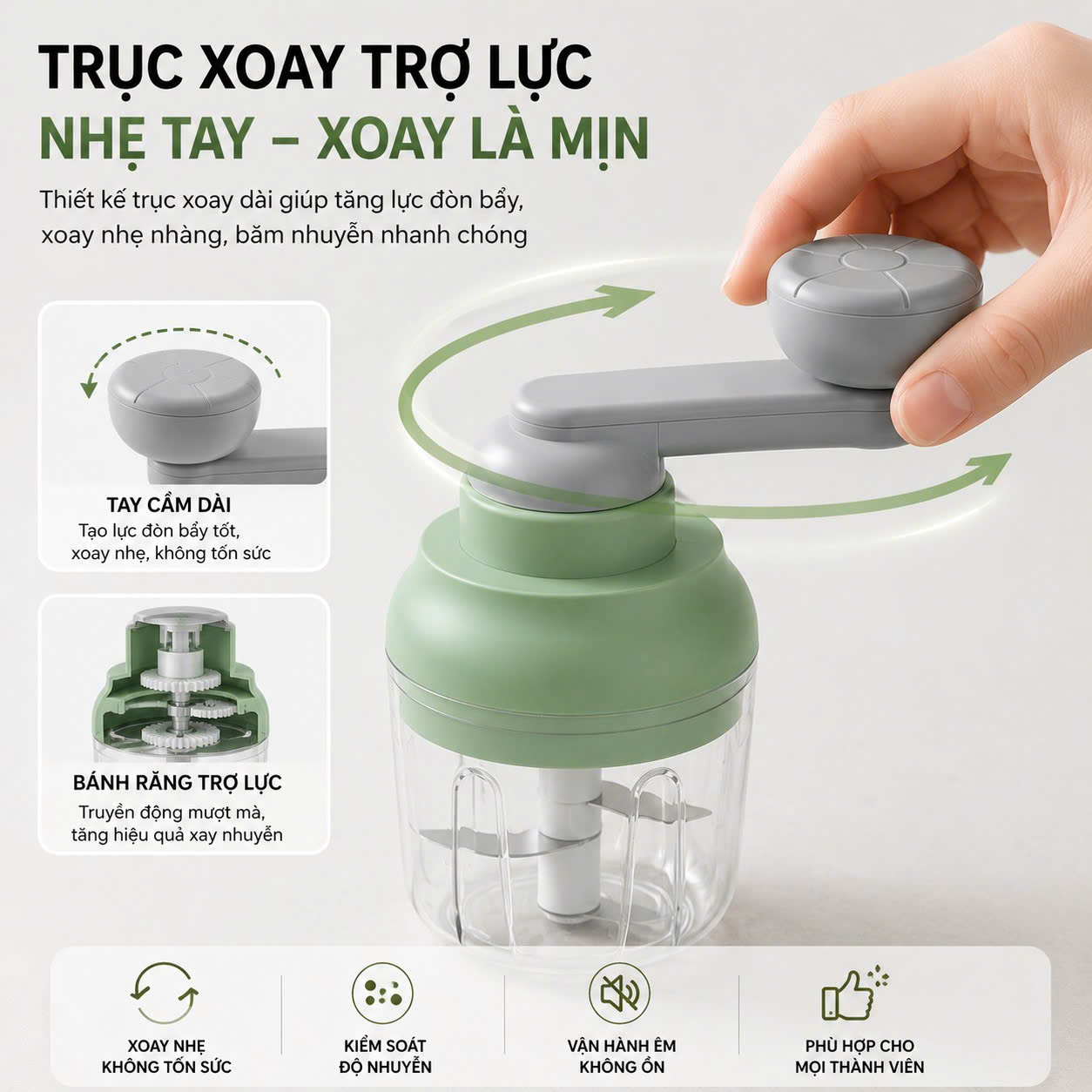 Máy Xay Tỏi Ớt Cầm Tay Mishio MK463 - Xoay tay siêu bền, dễ tháo lắp vệ sinh_thumbnail_2
