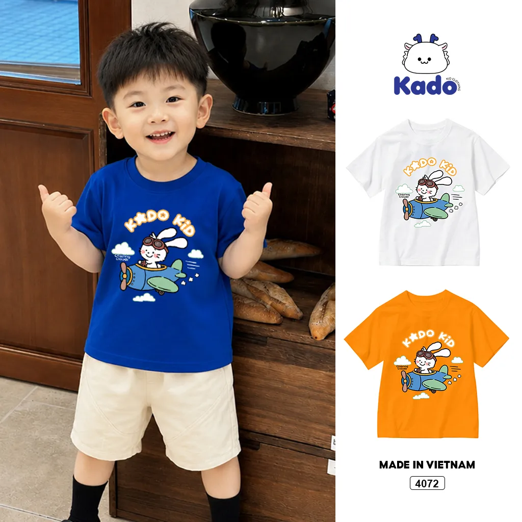 Áo thun bé trai Thỏ phi công Kado 4072