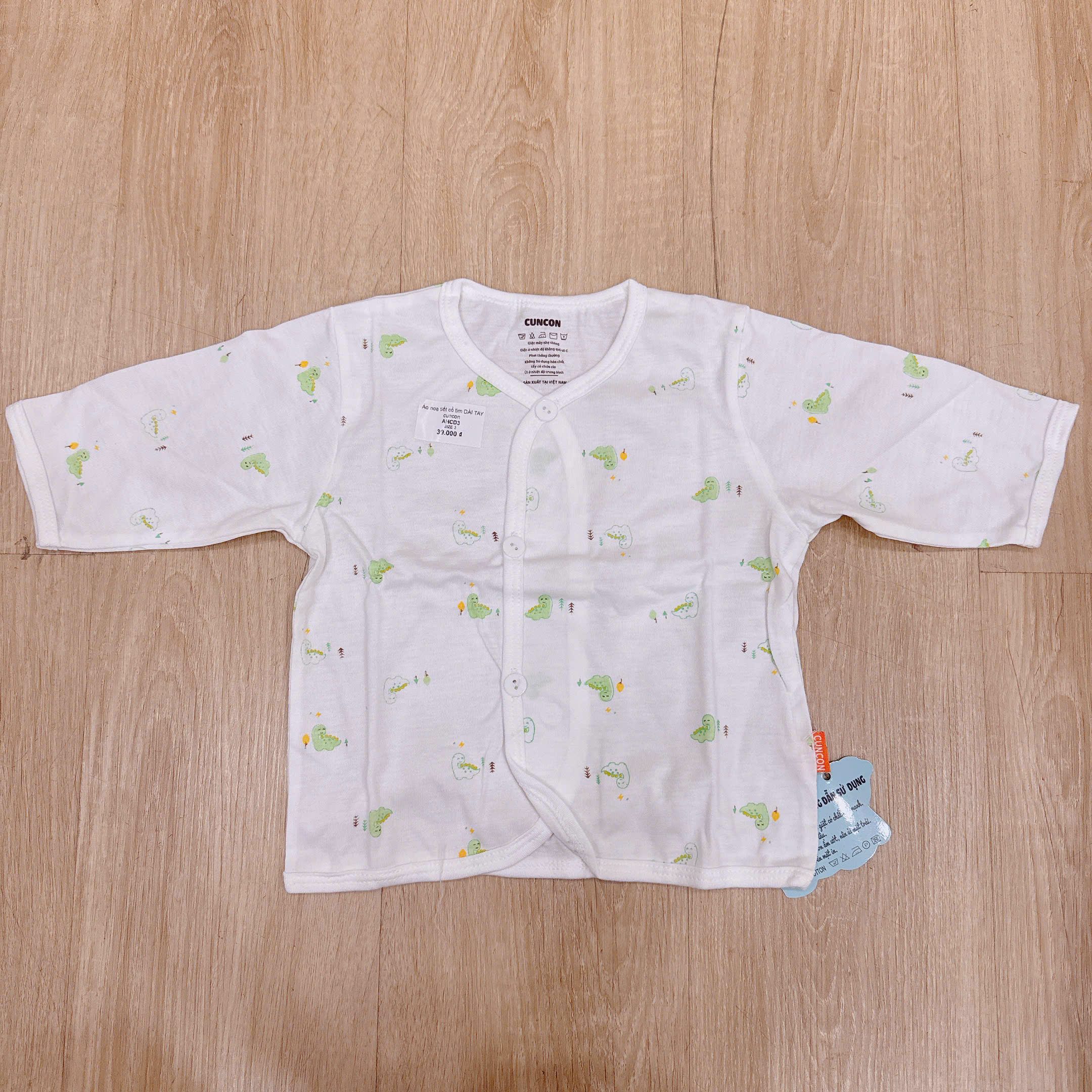 Áo hoạ tiết cổ tim DÀI TAY cuncon_thumbnail_2