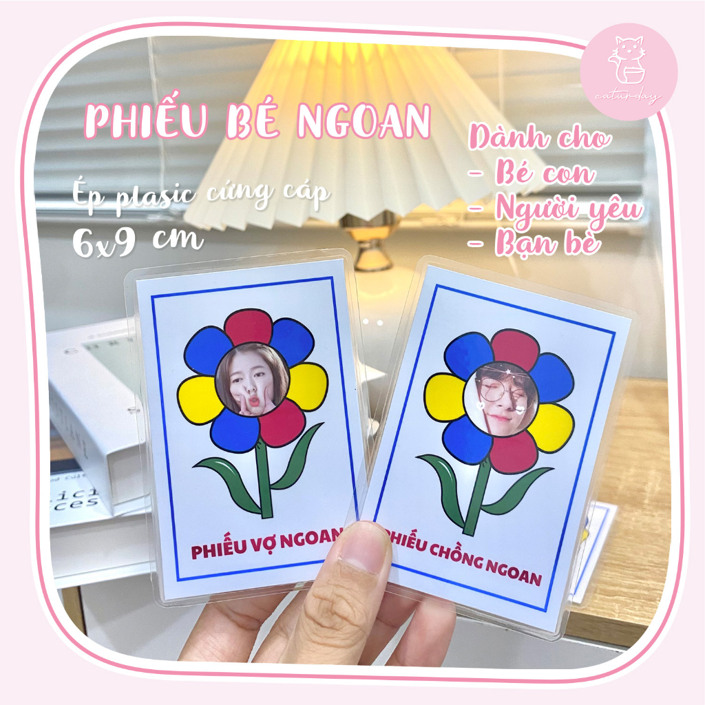 Set 8 PHIẾU BÉ NGOAN, người yêu ngoan tặng bạn trai, bạn gái, bé con Ép plastic cứng cáp - Quà tặng