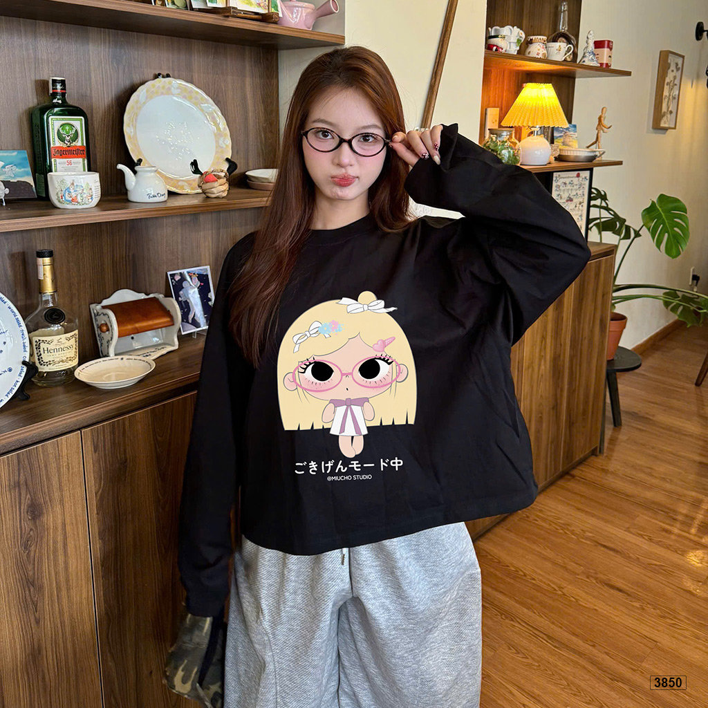 Áo thun tay dài form boxy Anime girl phong cách ulzzang dễ thương cá tính Miucho 3850_thumbnail_4