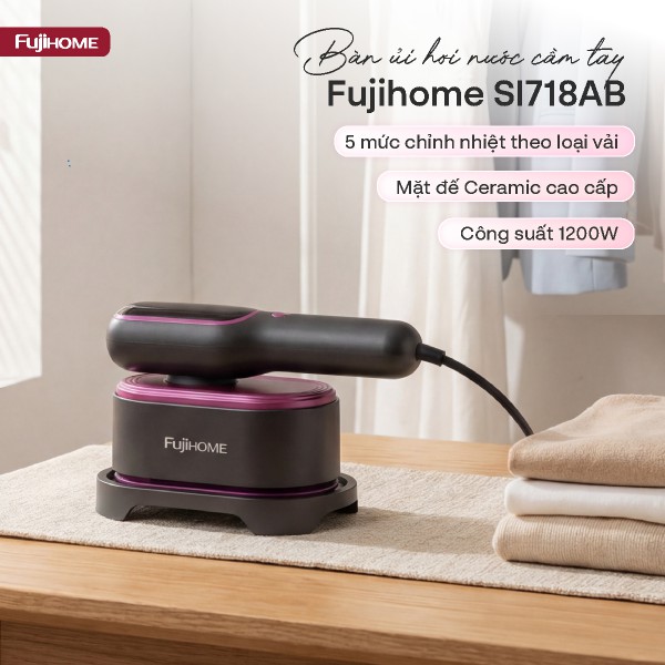 Bàn là (bàn ủi) hơi nước cầm tay Fujihome SI718AB ( chọn là theo loại vải )_thumbnail_1