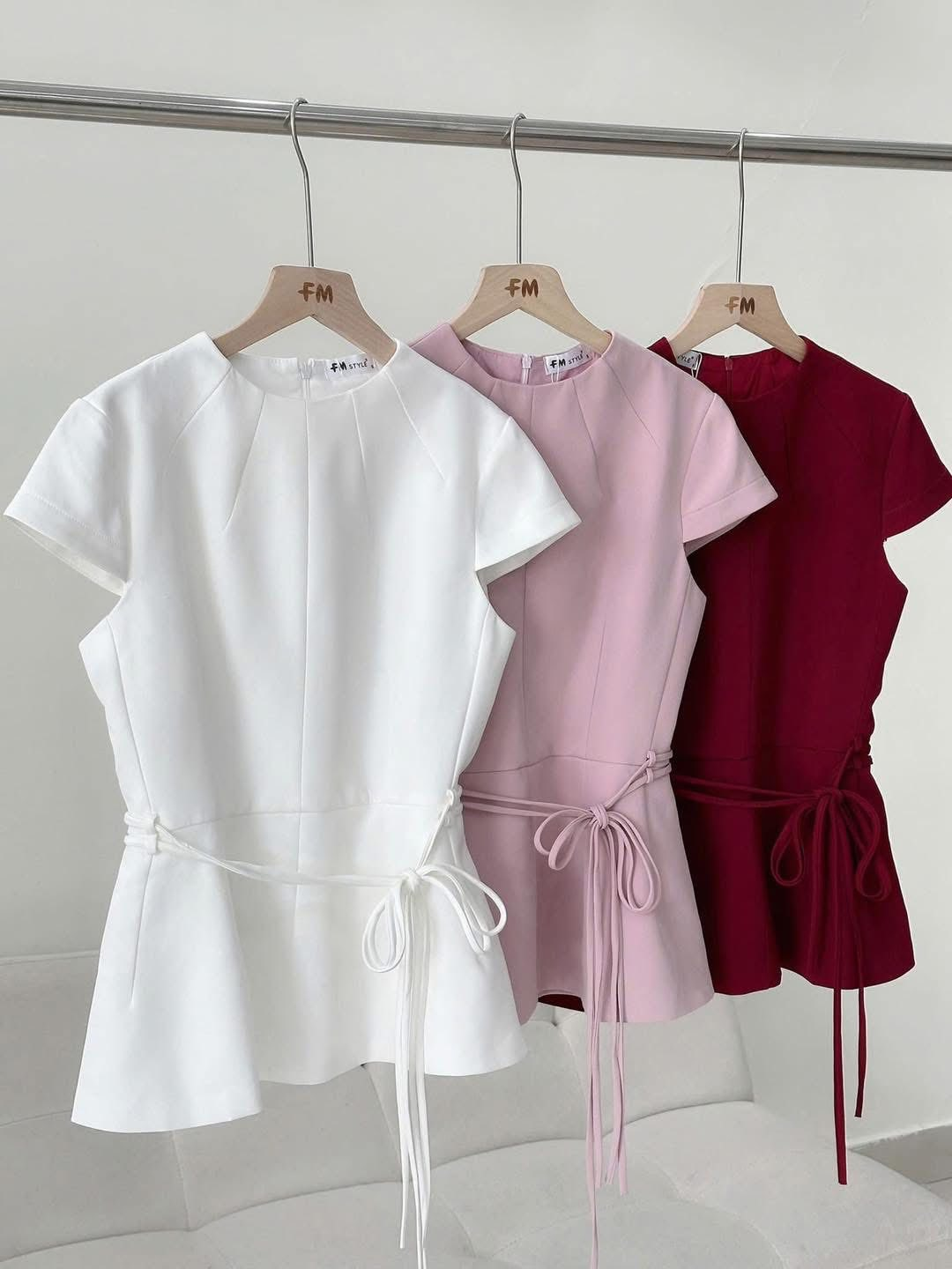 Áo Kiểu Nữ Tay Ngắn Peplum + Dây Eo HN.098 (C) (1451)_thumbnail_4