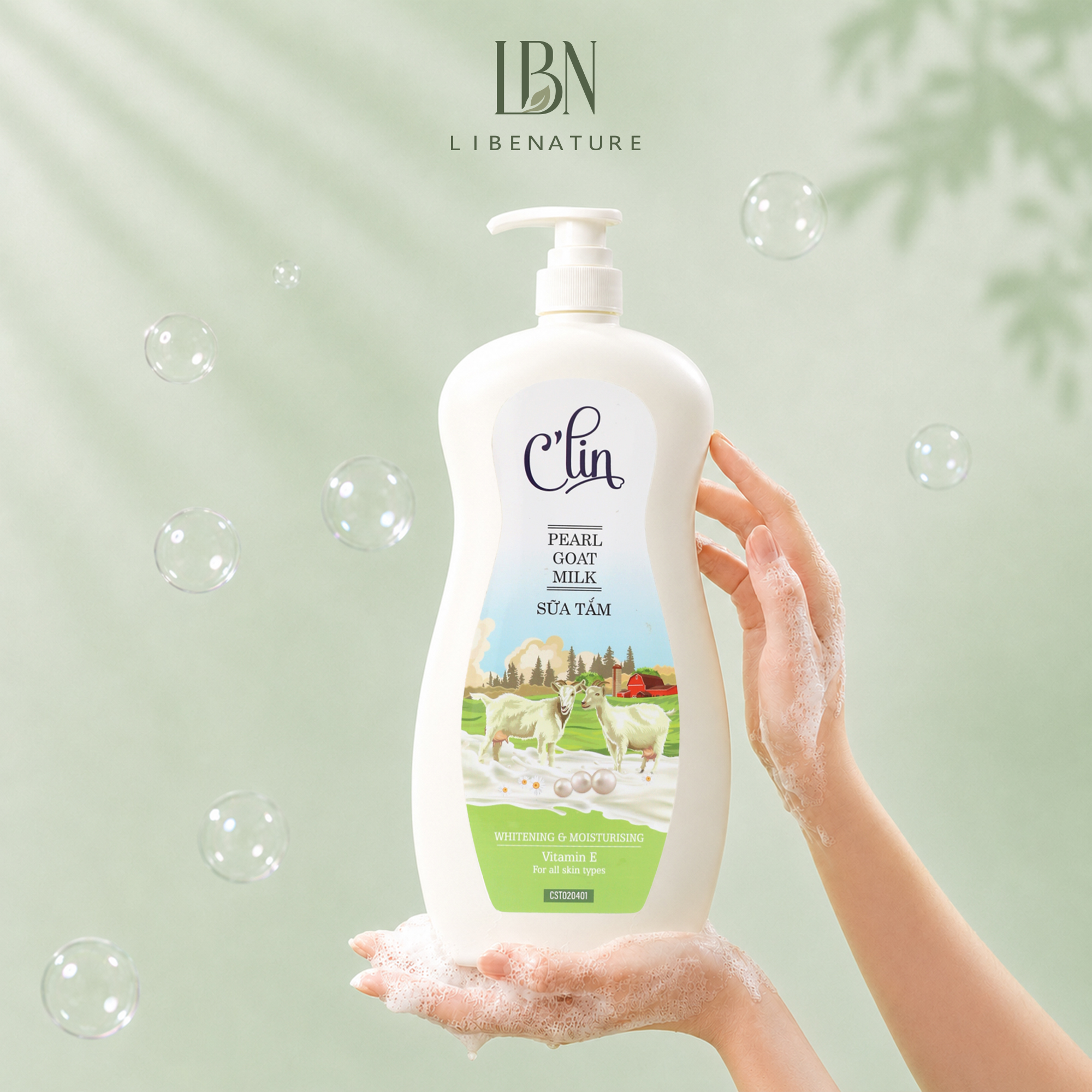 Combo Dầu gội An Mộc 200ml + Sữa tắm C’lin sữa dê ngọc trai 500ml_thumbnail_4