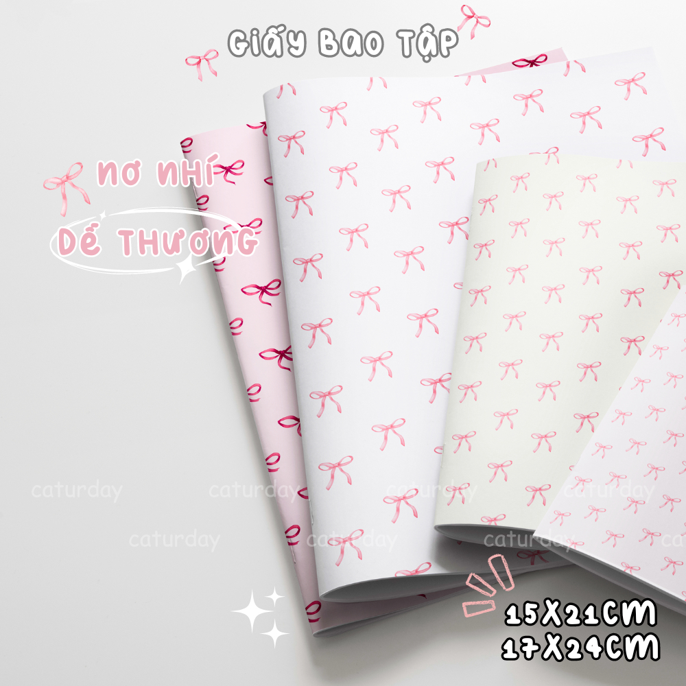 Giấy bao tập NƠ NHÍ Pastel Dễ Thương