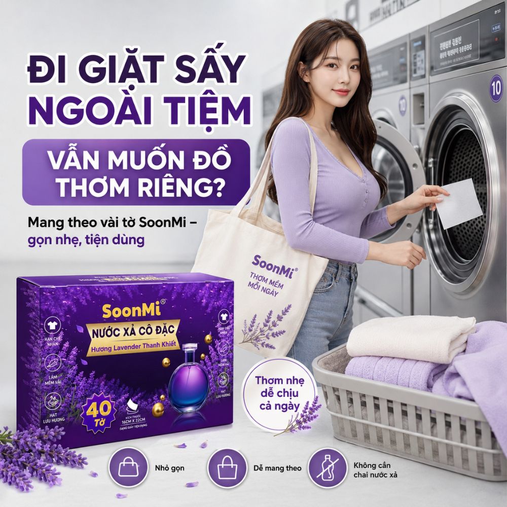 Giấy Thơm Quần Áo SoonMi Hương Lavender - chuyên dụng máy giặt sấy, máy sấy quần áo, khử mùi xe hơi, thơm tủ áo_thumbnail_8