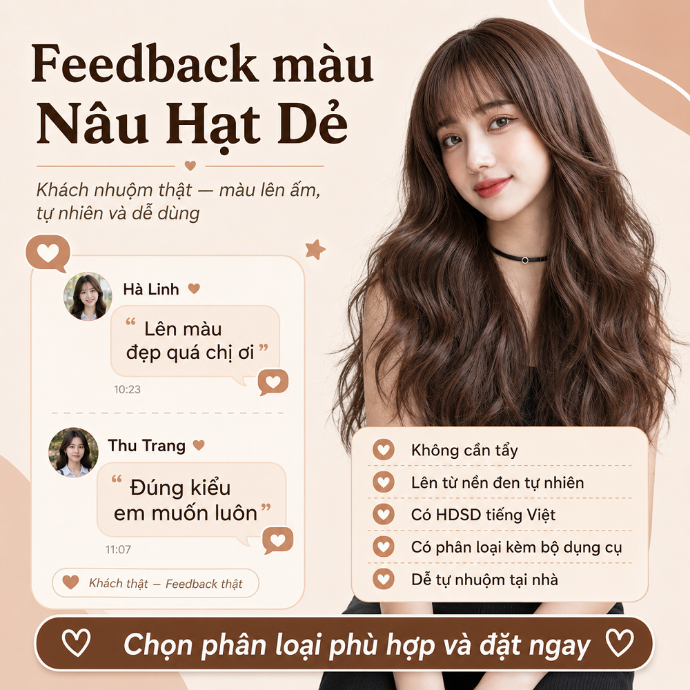 Thuốc Nhuộm Tóc Nâu Hạt Dẻ Không Cần Tẩy, Lên Từ Nền Đen Tự Nhiên, Tặng Găng Tay_thumbnail_9