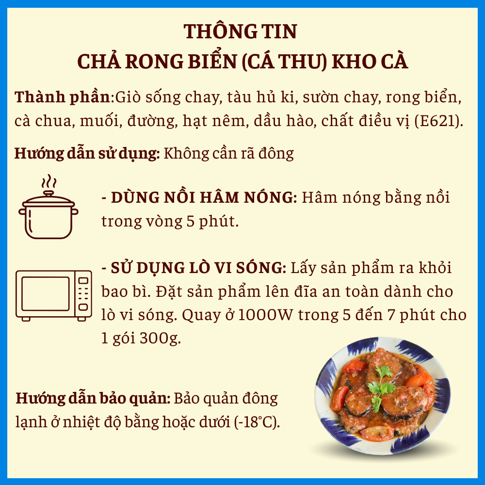 [Đông Lạnh] Chả Rong Biển Kho Cà (Cá Thu Kho Cà) 300g_thumbnail_2