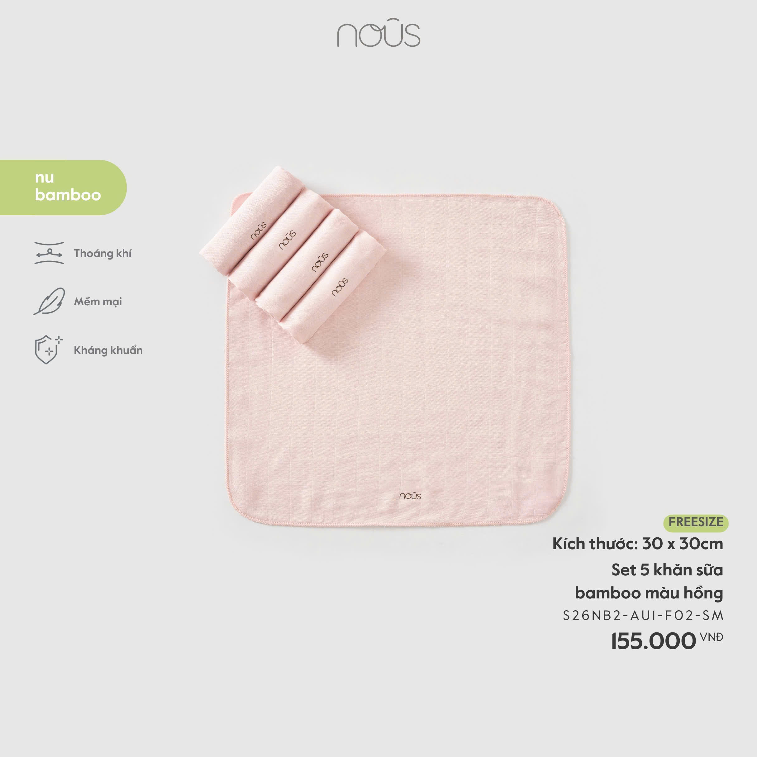 Hộp 5 khăn sữa Bamboo NOUS_thumbnail_12