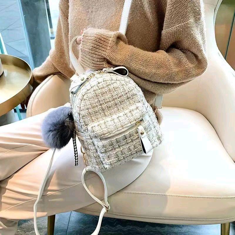 (Tặng Móc Ngẫu Nhiên) Balo Nữ Đeo Vai Thời Trang Chất Dạ Kim Tuyến Phong Cách Hàn Quốc BackPack BL019