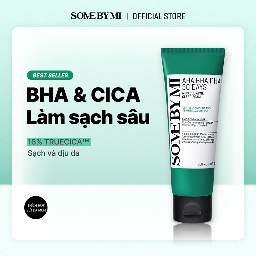 [SOME BY MI] Sữa rửa mặt cho da dầu mụn Some By Mi AHA-BHA-PHA 30 Days Miracle 100ml