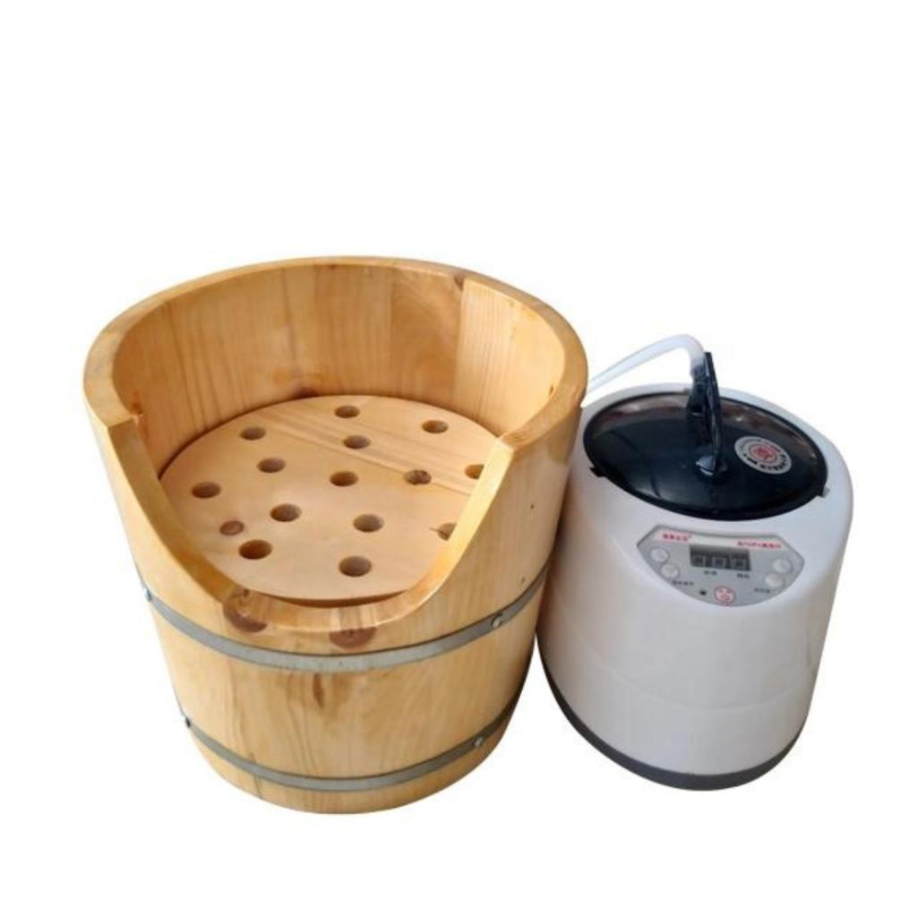 Thùng Gỗ Xông Đầu, Nồi Xông Hơi 2L Dưỡng Sinh Cao Cấp, Bồn Xông Đầu Kèm Máy Xông
