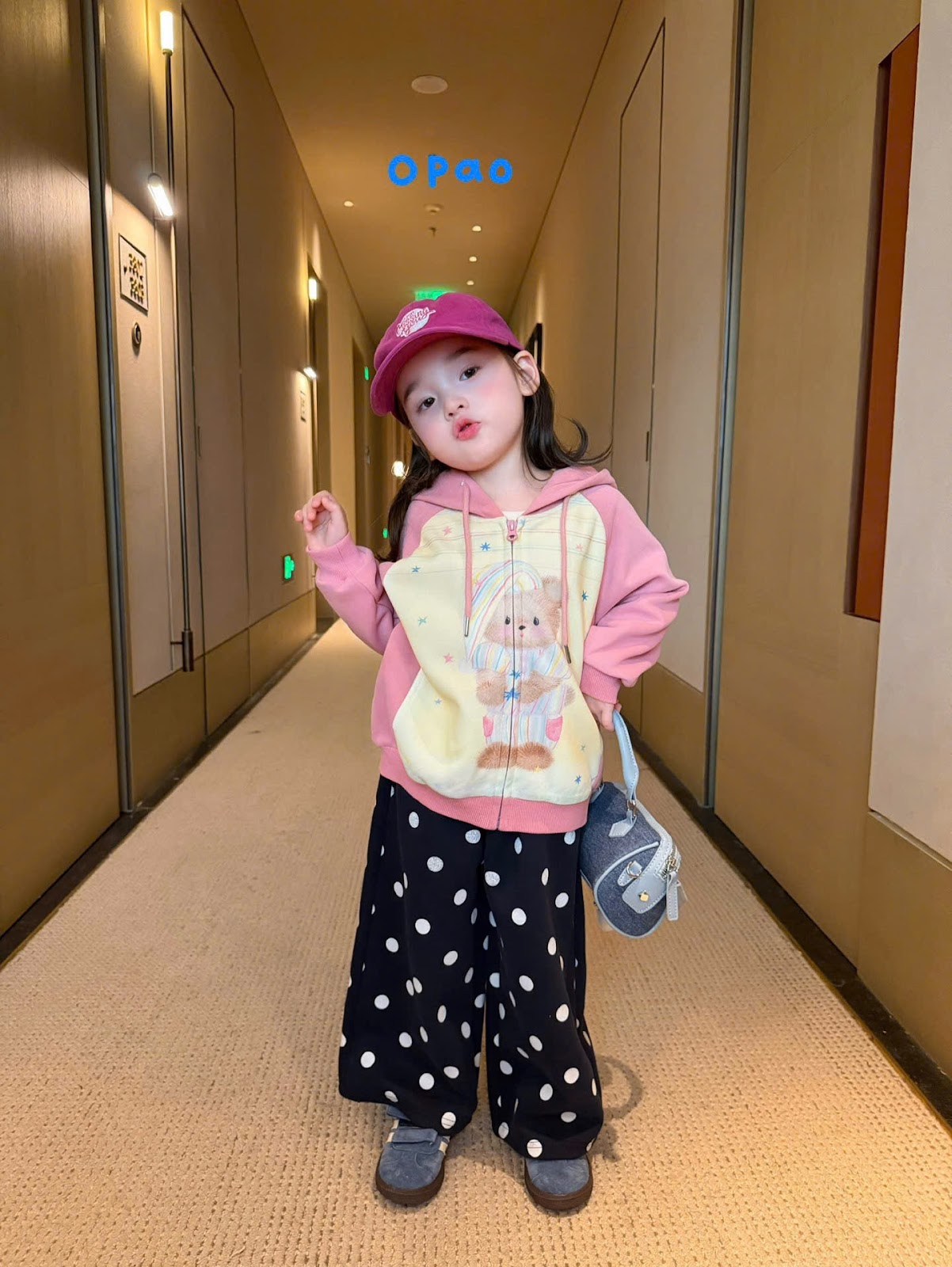 OP129 - Quần ống rộng chấm bi màu đen hãng Opao 5121 (Sz90-130)