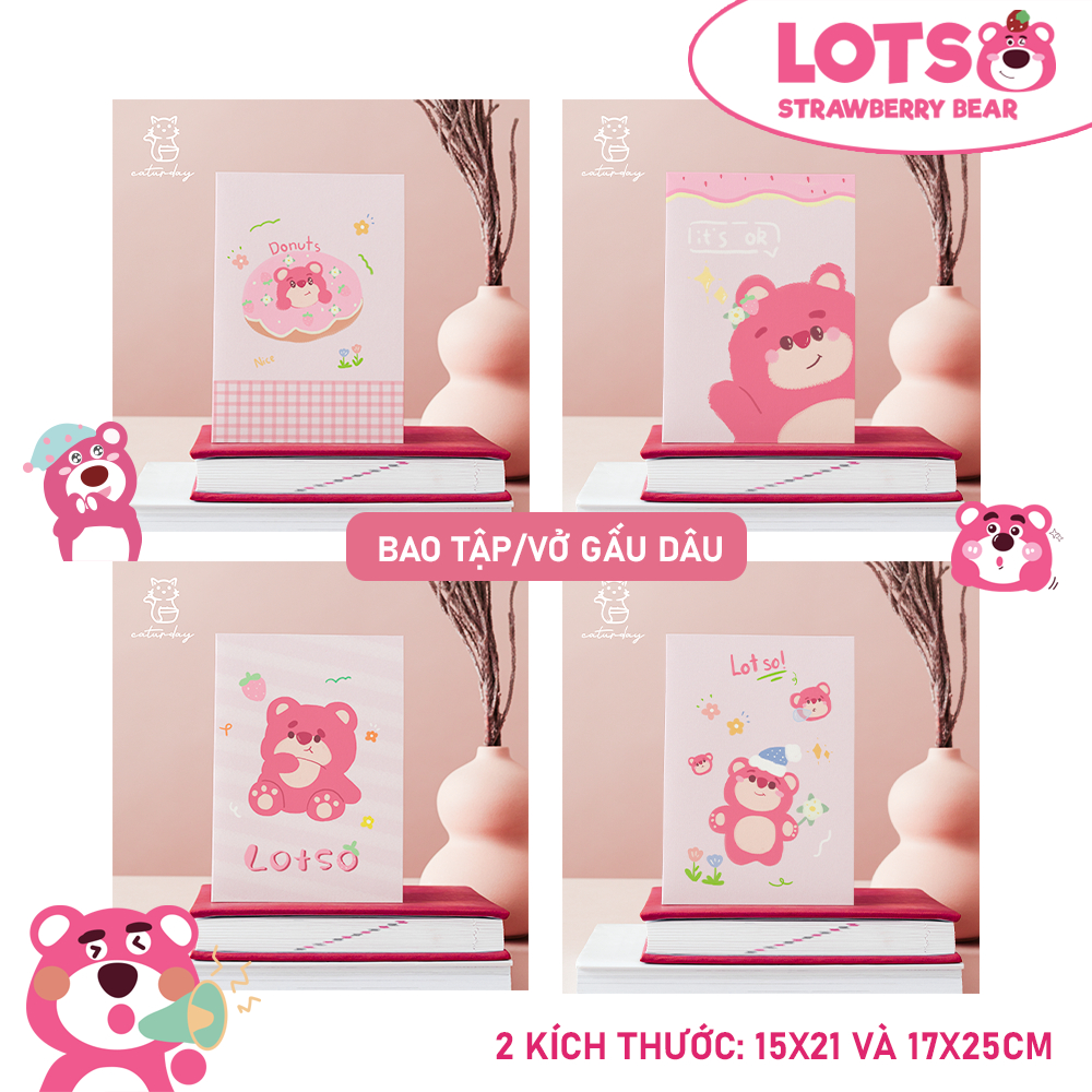 Giấy bao tập GẤU DÂU - LOTSO siêu đáng yêu - Giấy bóng dày chất lượng, hình in rõ nét, màu sắc tươi tắn_thumbnail_3