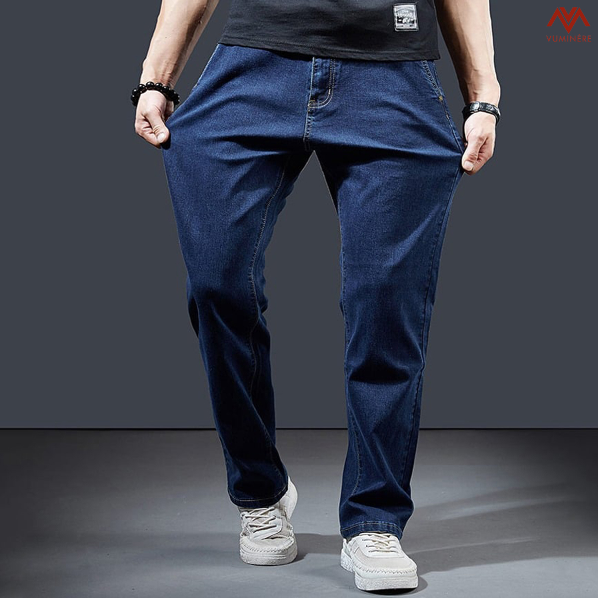 Quần Jeans nam VUMINÉRE - Regular Fit Jeans Form suông ống đứng tôn dáng_thumbnail_3