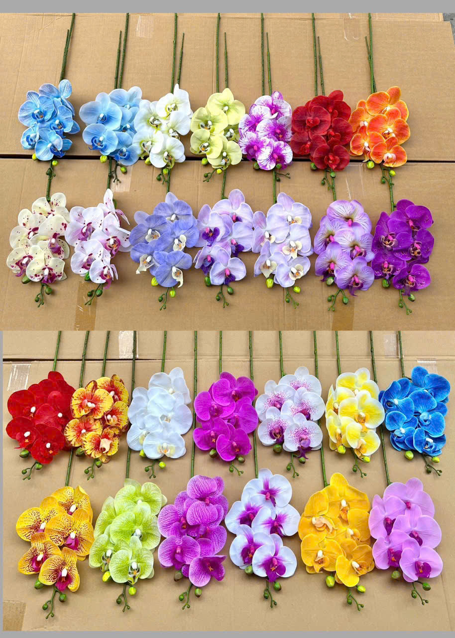 Cành Lan Ướt 7 Bông Hoa Lụa Trang Trí Đám Cưới – Sang Trọng Như Hoa Thật, Decor Sự Kiện Cao Cấp, Bền Đẹp Tiết Kiệm