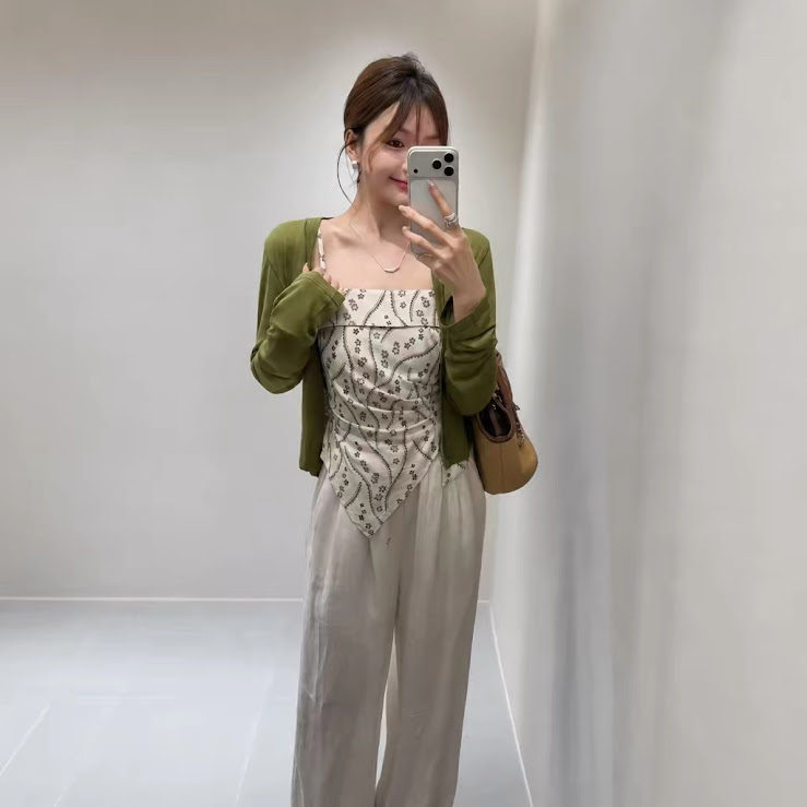 Lucas - Set áo 2 dây thổ cẩm + áo cardigan