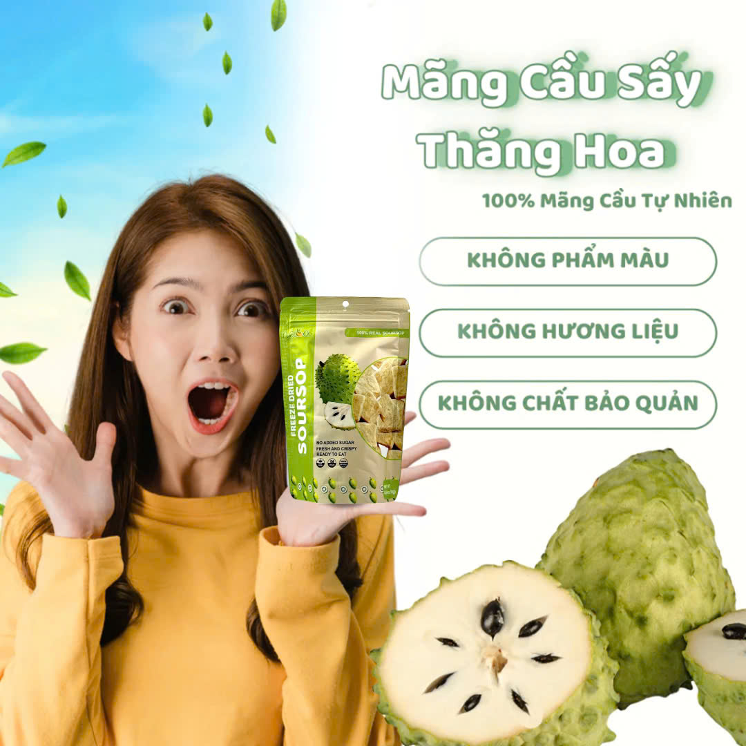 Combo Mãng Cầu Xiêm+Nhãn+Dâu Sấy Thăng Hoa TẶNG Xoài Sấy Dẻo_thumbnail_1