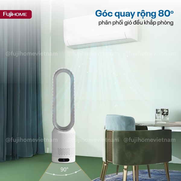 Quạt không cánh mini lọc không khí khử khuẩn Anion + UV Fujihome BF16_thumbnail_4