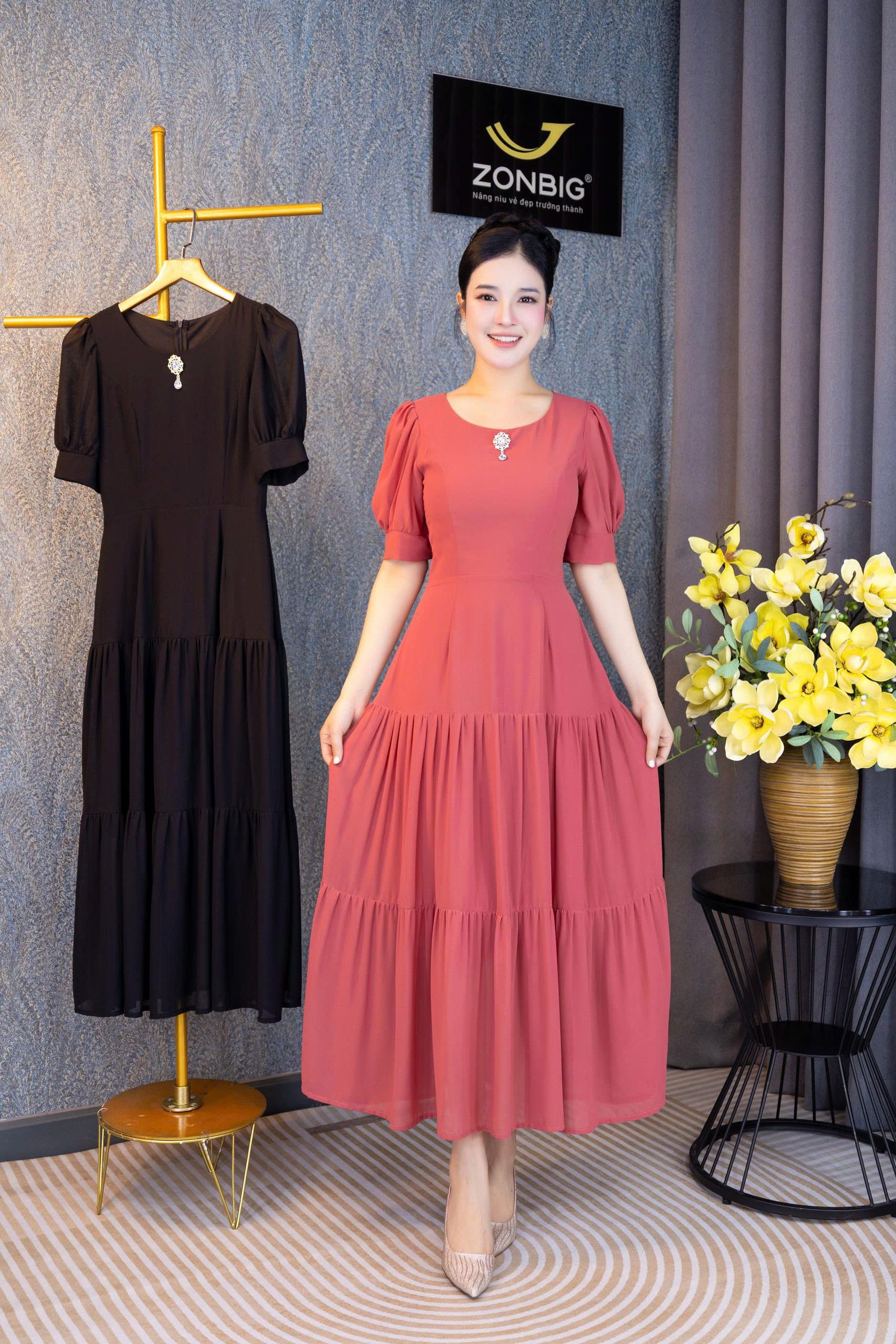 Đầm xòe - Y2143- Thương hiệu ZONBIG