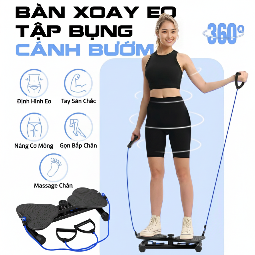 Bàn Xoay Eo Tập Bụng Habana Sport [ TẶNG] Bộ Phụ Kiện Chuyên Dụng_thumbnail_3