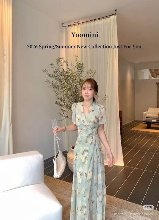 Lucas - Váy hoa cổ đang cộc tay buộc nơ eo chân váy dáng dài Yomini_thumbnail_7