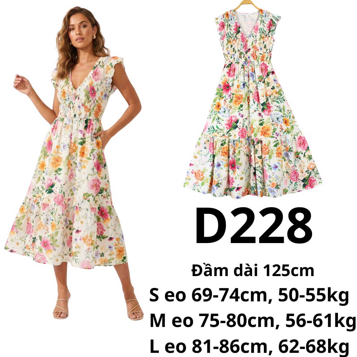 D228- Đầm Maxi hoa