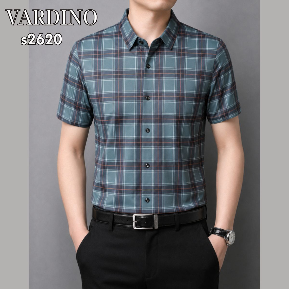 Sơ mi hoạ tiết kẻ Vardino S2620