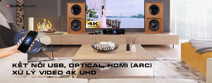 Amply BA2250 hỗ trợ đa dạng kết nối thông minh